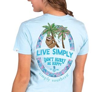 Simply Southern Light Blue Livin' Simply Short Sleeve Tee 2XL